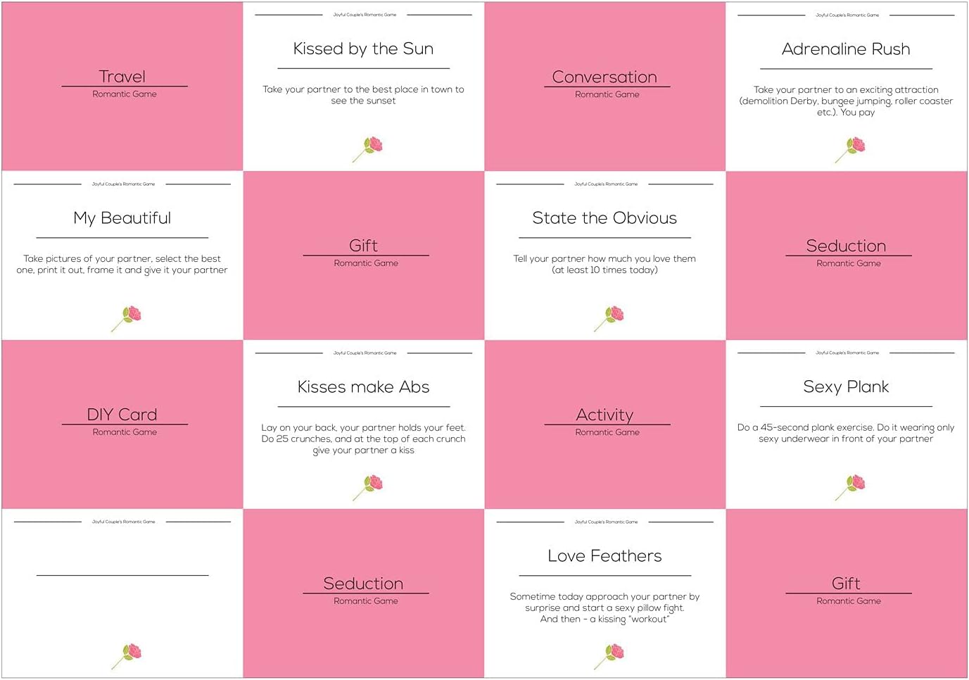 Joyful Couple's Romantic Game: Love Card Game with 50 Sweet, Lovable and Romantc Activities for Couples