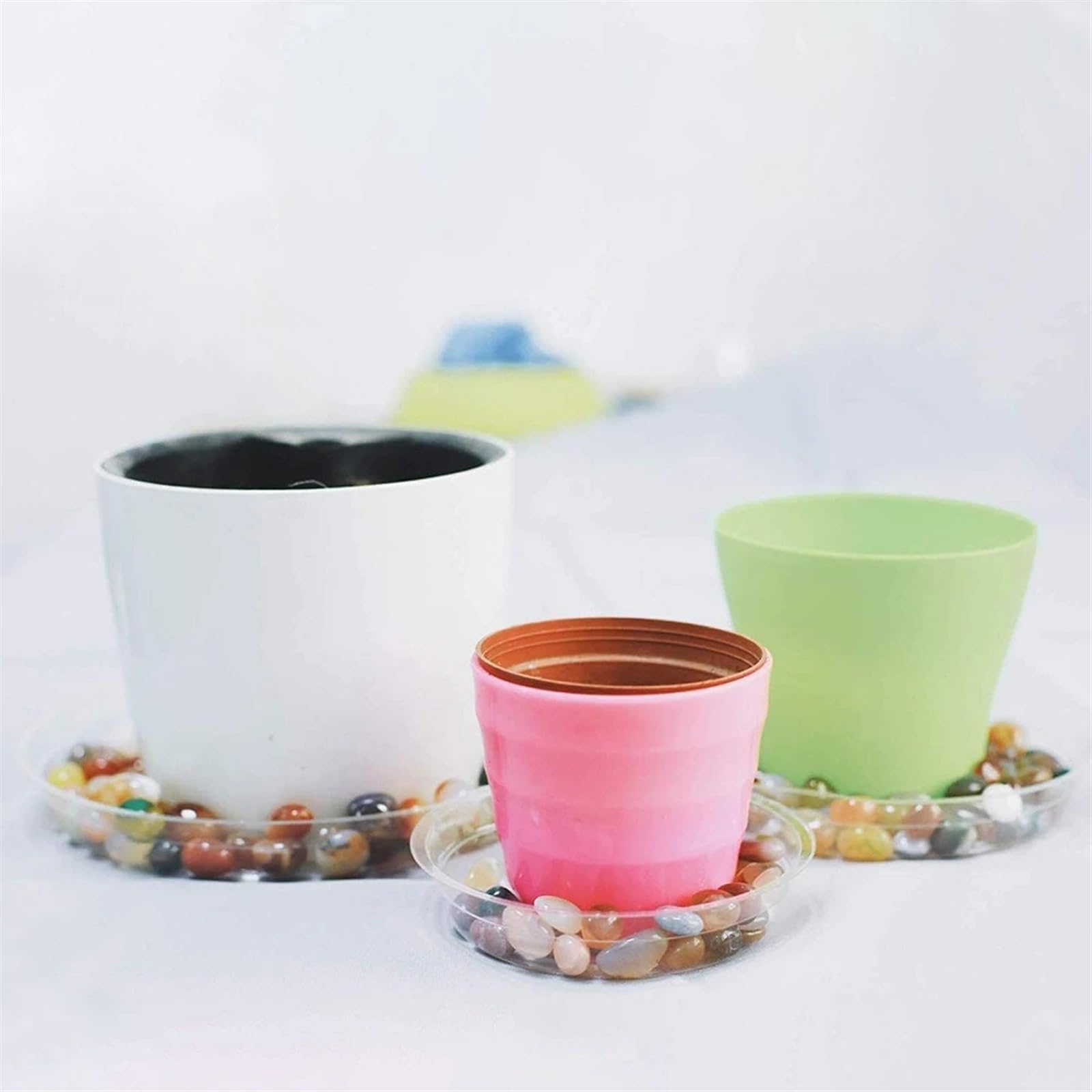 3 platillos de plástico for plantas, platillos transparentes for plantas, bandejas for macetas de jardín, bandejas de goteo transparentes for el cuidado de plantas de interior Bandeja Para Macetas(10i