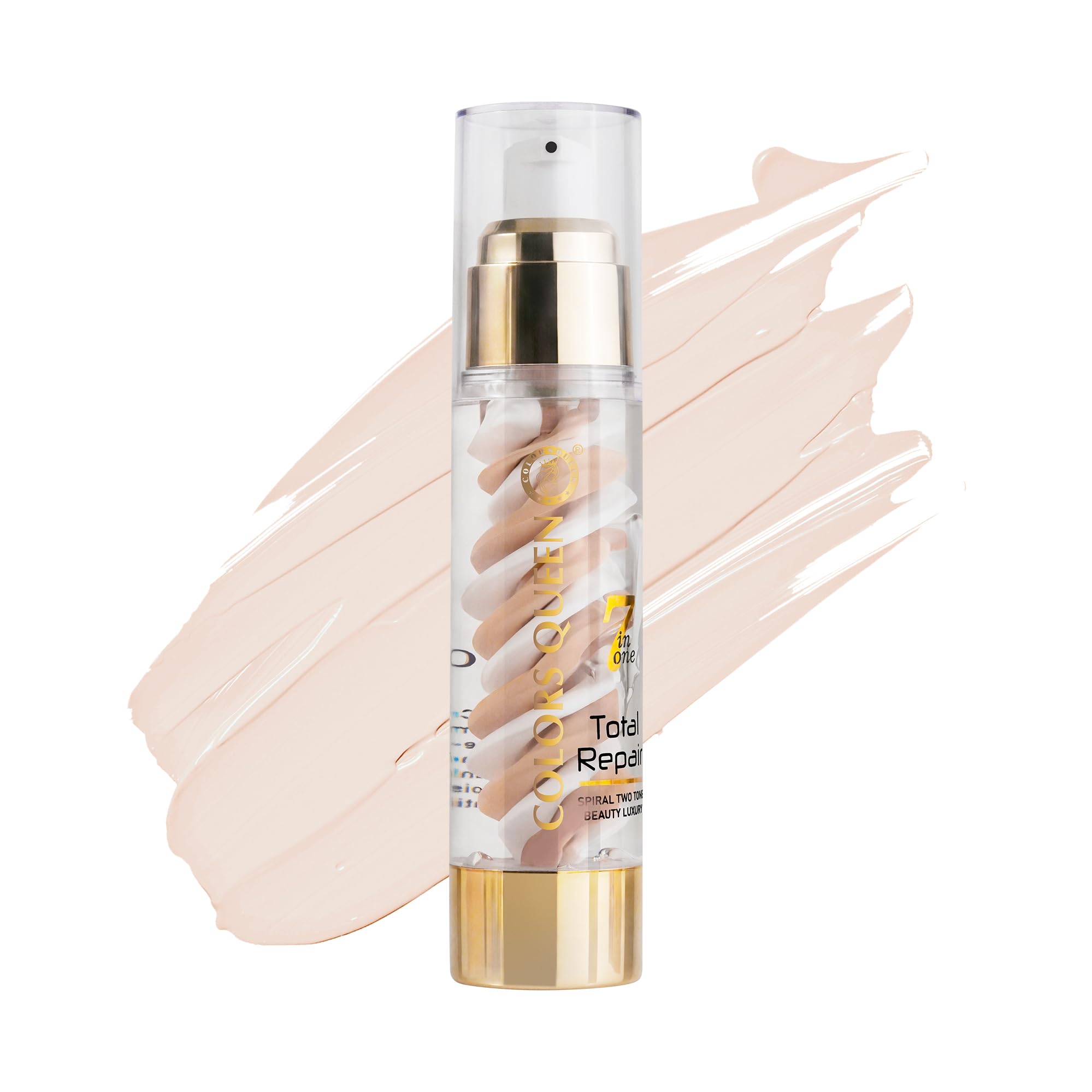 Colors Queen 7 in 1 Total Repair Liquid Foundation | Full Coverage, Oil Free Foundation Comes with Primer, Concealer, Moisturizer, CC Cream for Smooth and Radiant Skin | Foundation for Face Makeup (01 - Ivory, 50g)-image-38