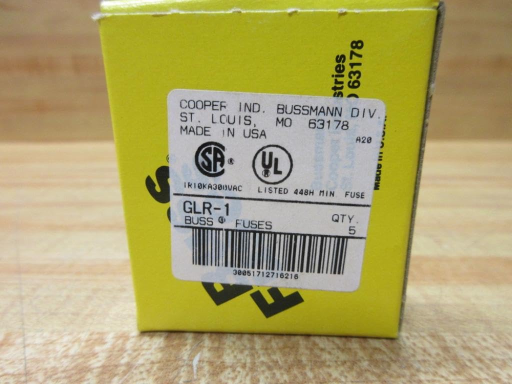 GLR-1, Fuse Fast Acting 1A 300V Panel Mount Cartridge 57.15 X 15.9mm CSA/UL (10 Items)