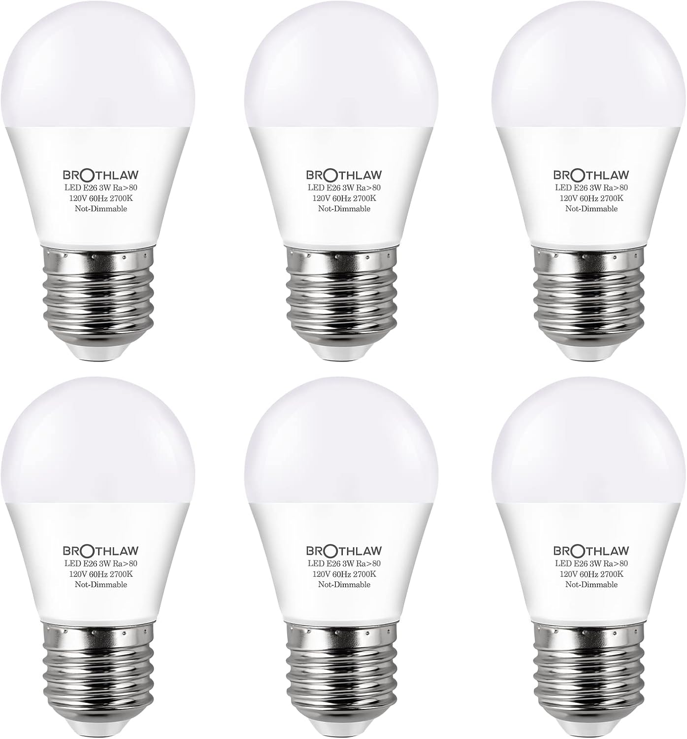 Brothlaw 25 Watt Equivalent Light Bulbs, A15 LED Bulb 3W E26 Base 2700K