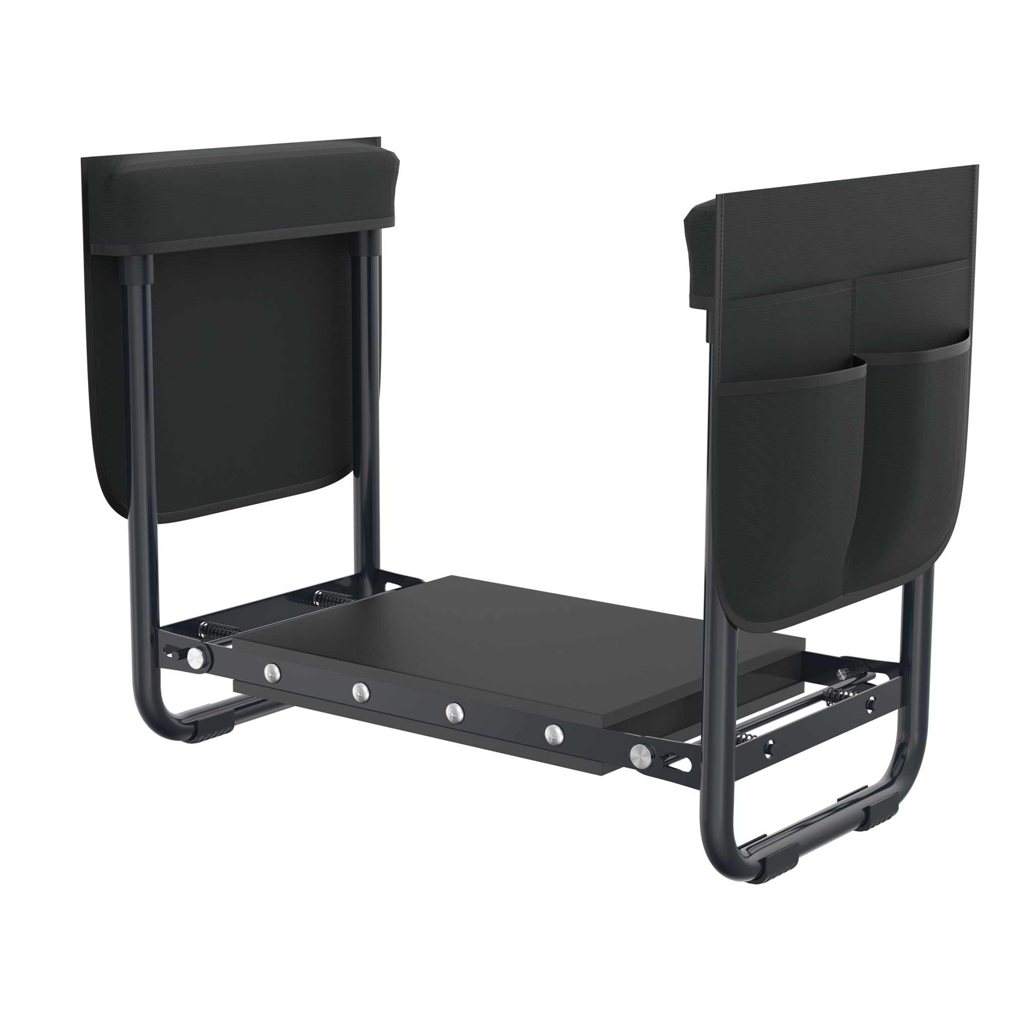 NAIZY Banc de jardin pliable - 59 x 28 x 49 cm - Avec coussin en mousse EVA et sac à outils - Charge maximale : 150 kg - Anthracite