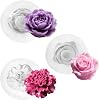 Pack of 3 Candles Silicone Moulds Candle Mould Flowers 3D Silicone Mould Candles Silicone Moulds Casting Moulds Candle Casting Moulds for DIY Candles Soaps Plaster Resin Crafts (Rose Carnations Peony)