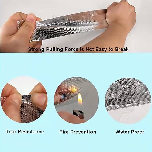 Miniatura 3 de Cinta de protección térmica de papel de aluminio de fibra de vidrio 1.97in x 82ft, material reflectante de aislamiento térmico de fibra de vidrio