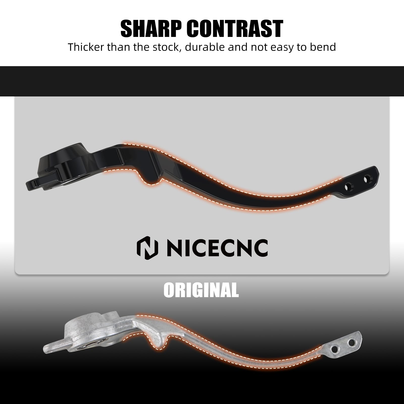 NICECNC Hinterradbremshebel mit verdicktem vergrößertem Anti-Rutsch Pedal Compatible with Husqvarna 701 Enduro 2016-2019, Compatible with 690 Enduro R 2011-2018, Aluminium,Siehe Passform,Orange