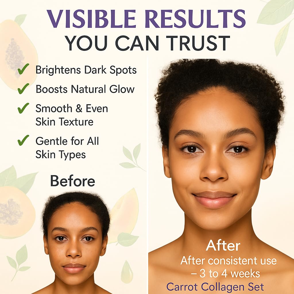 G. Annie Carrot Collagen Set of Oil Face & Body Lotion – Moisturizer with Natural Oils, Daily Hydration Cream for Glowing Skin, Firming & Even Skin Tone Care, Anti-Aging Formula