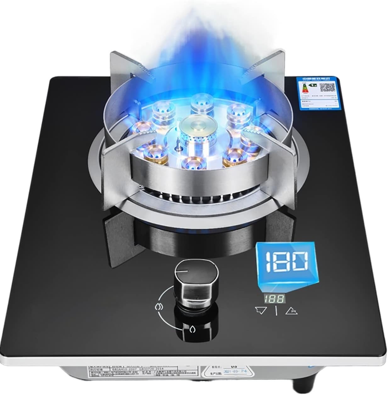 Burners Gas Hob gas hob Desktop/Built-in Stove, 25mm Thick Stainless Steel Panel,Natural, Liquefied Petroleum, For Warming, Cooking, Boiling, Frying, Simmering(A,LPG)