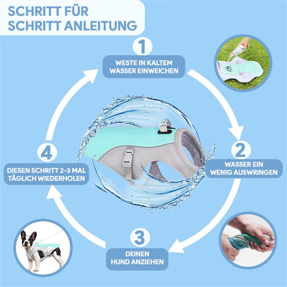 hundeliebling PetCool Kühlweste für Hunde Sonnenschutz-Kühlweste für Hunde, reflektierende Kühlweste