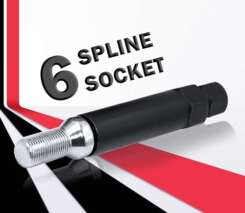 Miniatura 5 de Wheel Accessories Parts 20 pernos cromados de 12 x 1.5 pulgadas de bloqueo para asiento de cono con llave hexagonal doble (1.181 in de largo) (20,