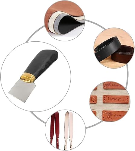 Miniatura 6 de DUJISO cuchillo de cuero de ébano de madera cuchillo de corte cuchillo de corte cuchillo con mango de ébano para bricolaje artesanía de cuero corte