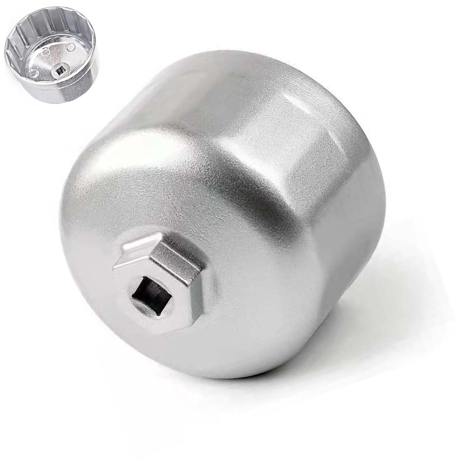 CDDCWZ 86mm Oil Filter Wrench, 16 Flute Socket Type Removal Tool, Compatible with Volvo & BMW Cartridge Style Housing Caps