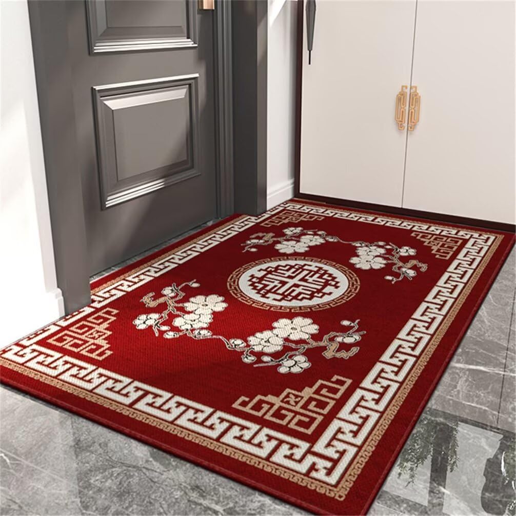 Tapis de salon pas cher 200x200 résistant et durable avec motif floral pour chambre