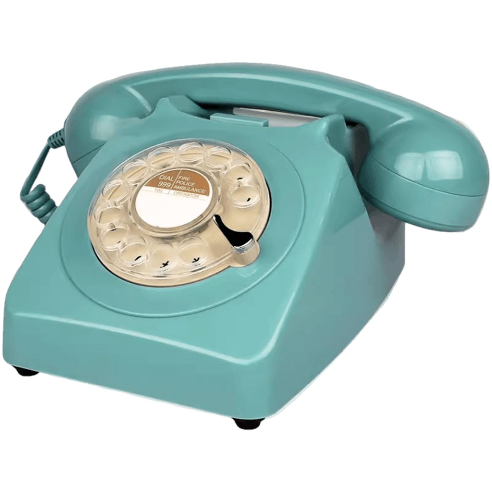 Telefono retrò con quadrante rotante, vintage, con cavo, telefono fisso per casa/ufficio, rosso (blu)