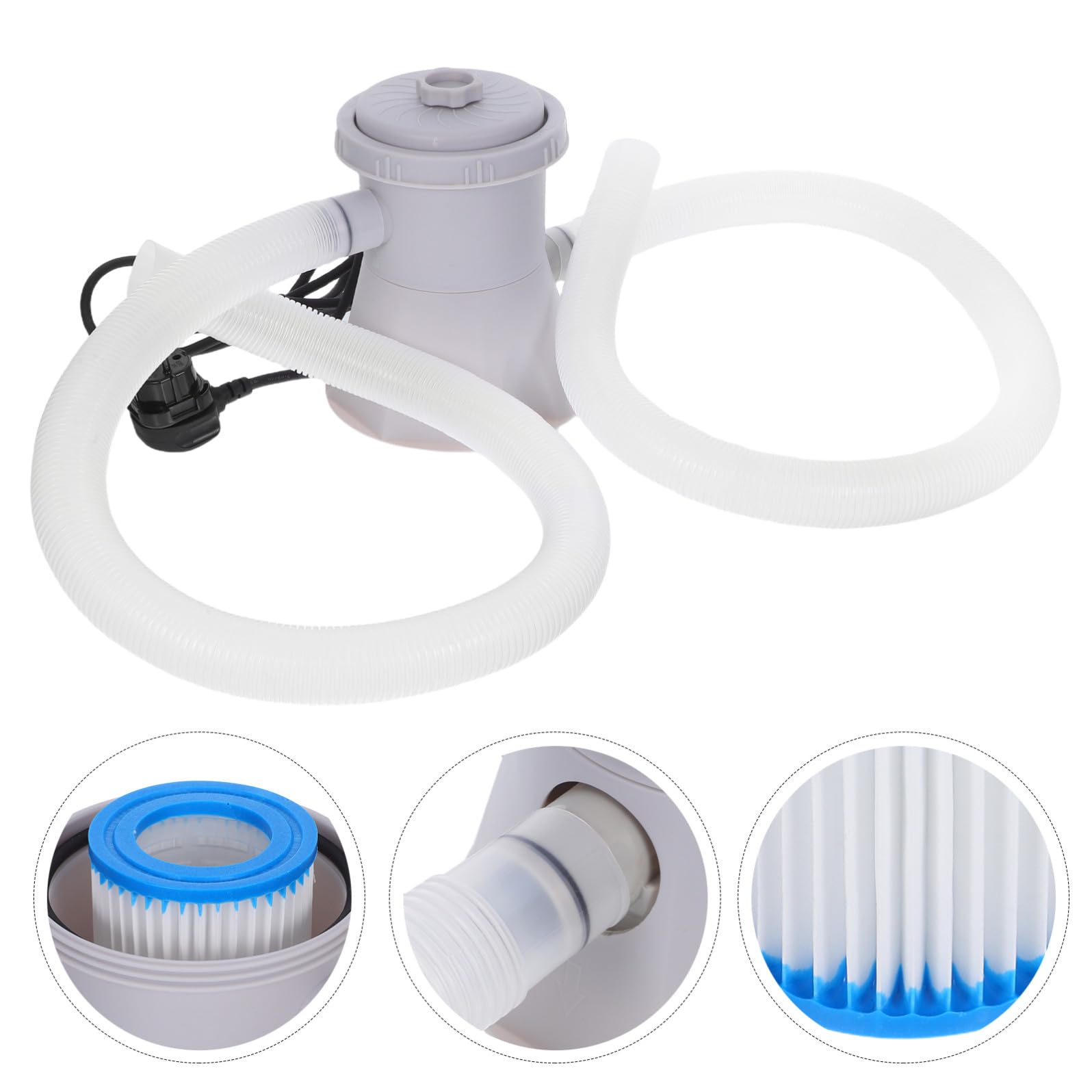 SHINEOFI Bomba Piscina Pequeña Eléctrica para Limpieza y Circulación Depuradora Piscina Desmontable y Silenciosa Sistema de Filtración Avanzado Fácil Mantenimiento para Verano