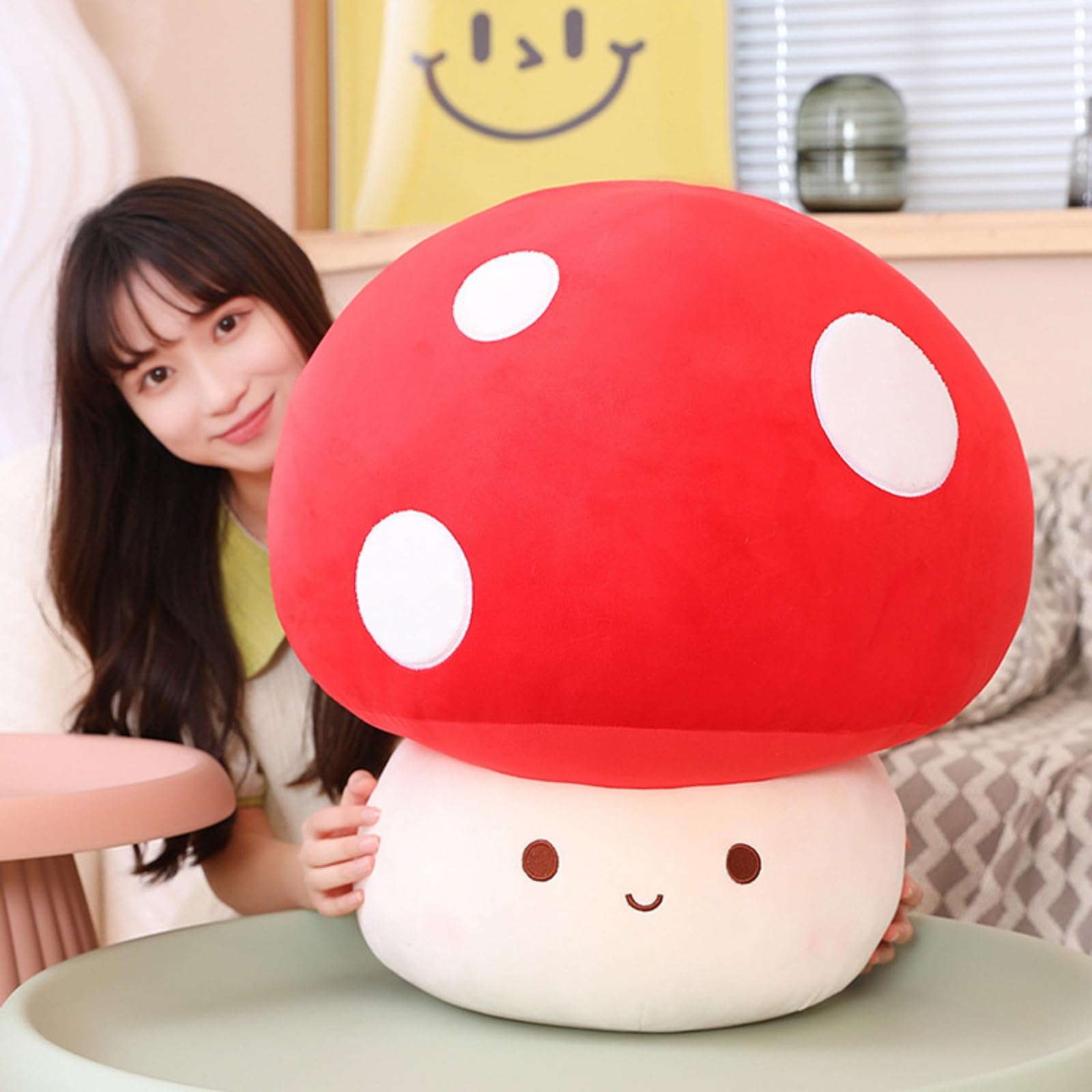 Pilz Plüschtier Puppe，Plüschpflanze，dekorative Wurfkissen，für Schlafzimmer, Sofa, Wohnzimmer, Kinderzimmer, Restaurant, (60cm,Shiitake-Pilze)