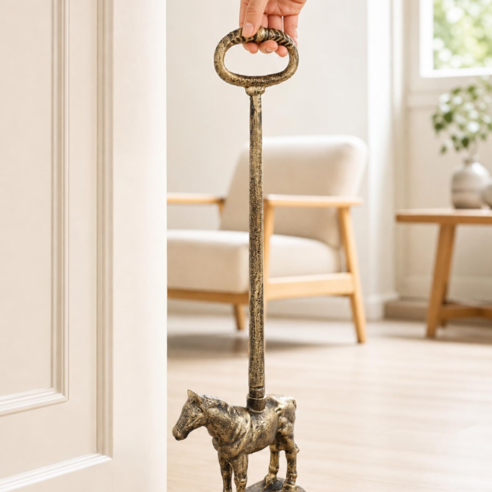 Generic Türstopper Hund Deko Tür Türhalter Vintage Stabil mit Griff Einfacher Transport Schont Türblätter Und Wände für, Amerikanischer Landhausstil, Hund-Türstopper Mit Griff Antik-rustikal