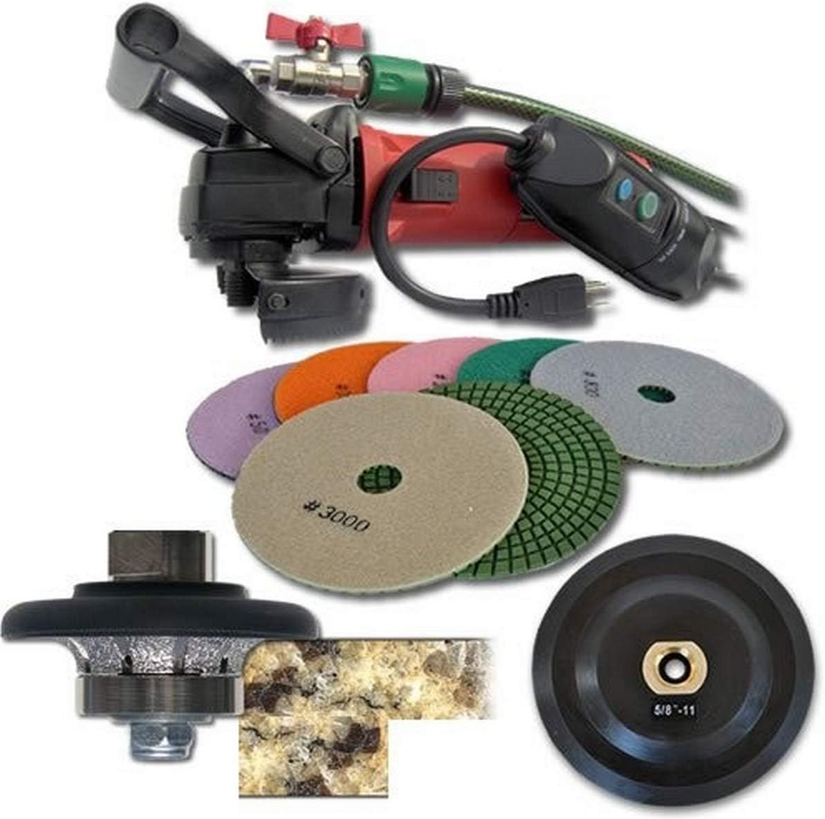 SECCO 38WVPOLSET 3/8-Inch Radius Wet Polisher Kit