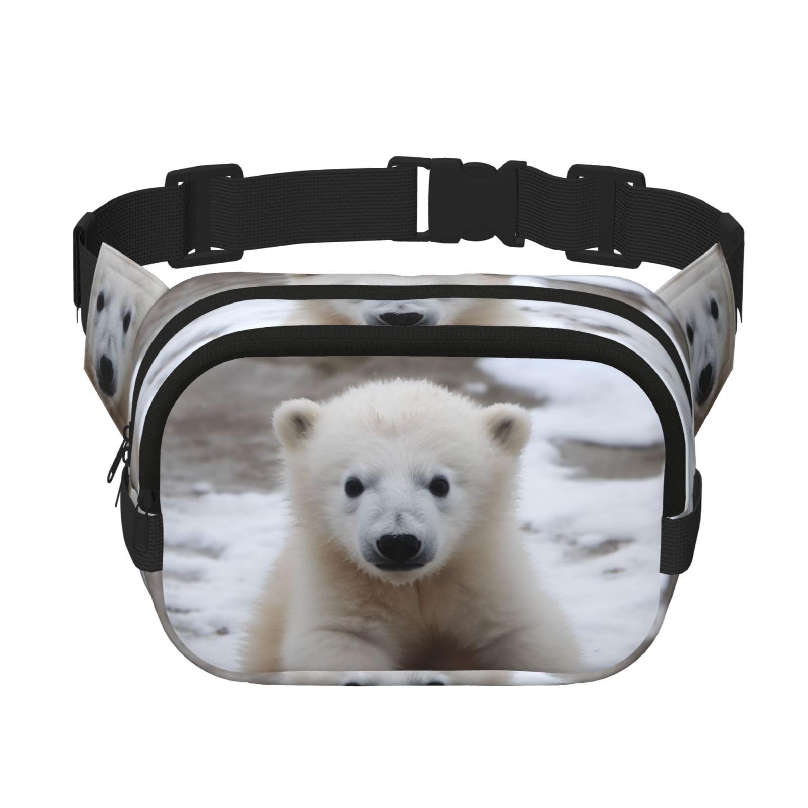 Fanny Pack For Women Men Waterproof Adjustable Belt Bags Waist Pack Fashion Crossbody Bags Baby Polar Bear Bum Bag For Running Workout Hiking