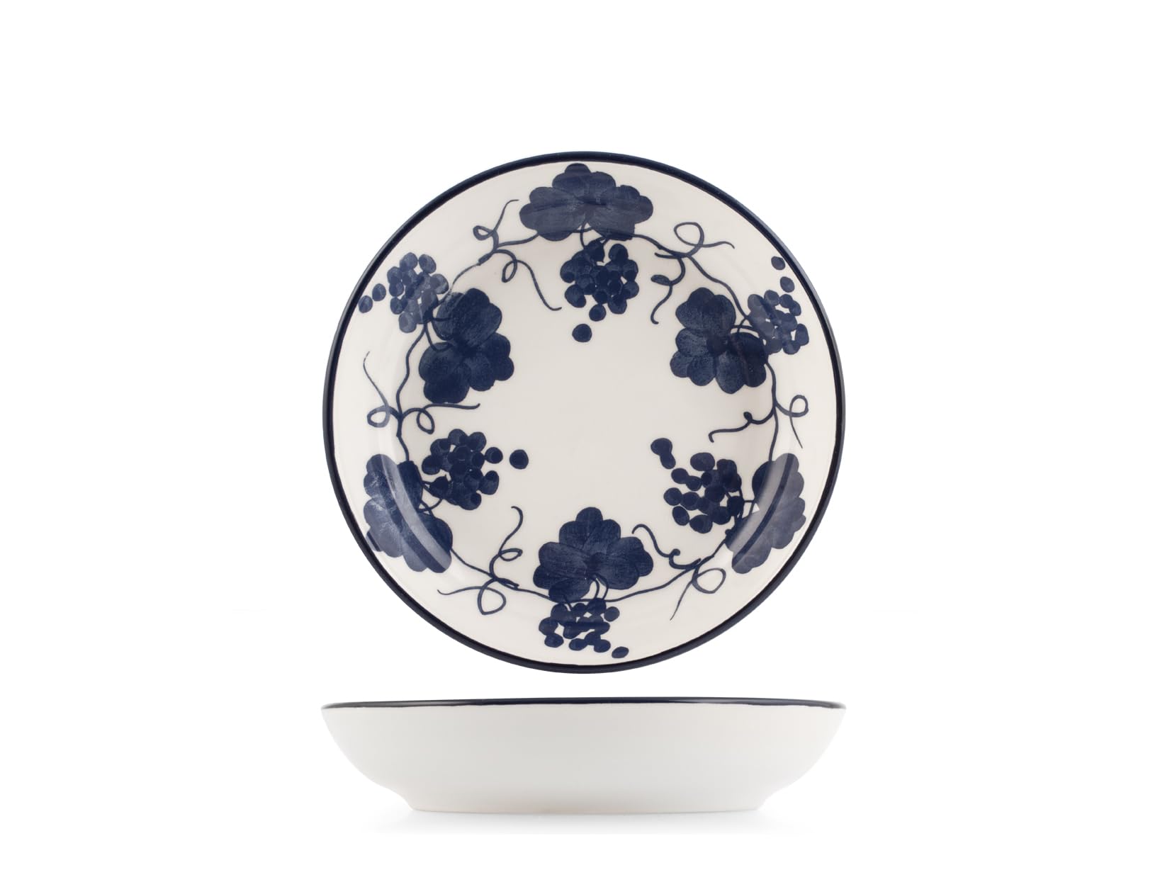 H&H – Vajilla Provence de 18 Piezas en Stoneware Decorado – Servicio de Mesa para 6 Personas con Platos de 26, 20,5 y 20 cm – Apta para Lavavajillas y Microondas