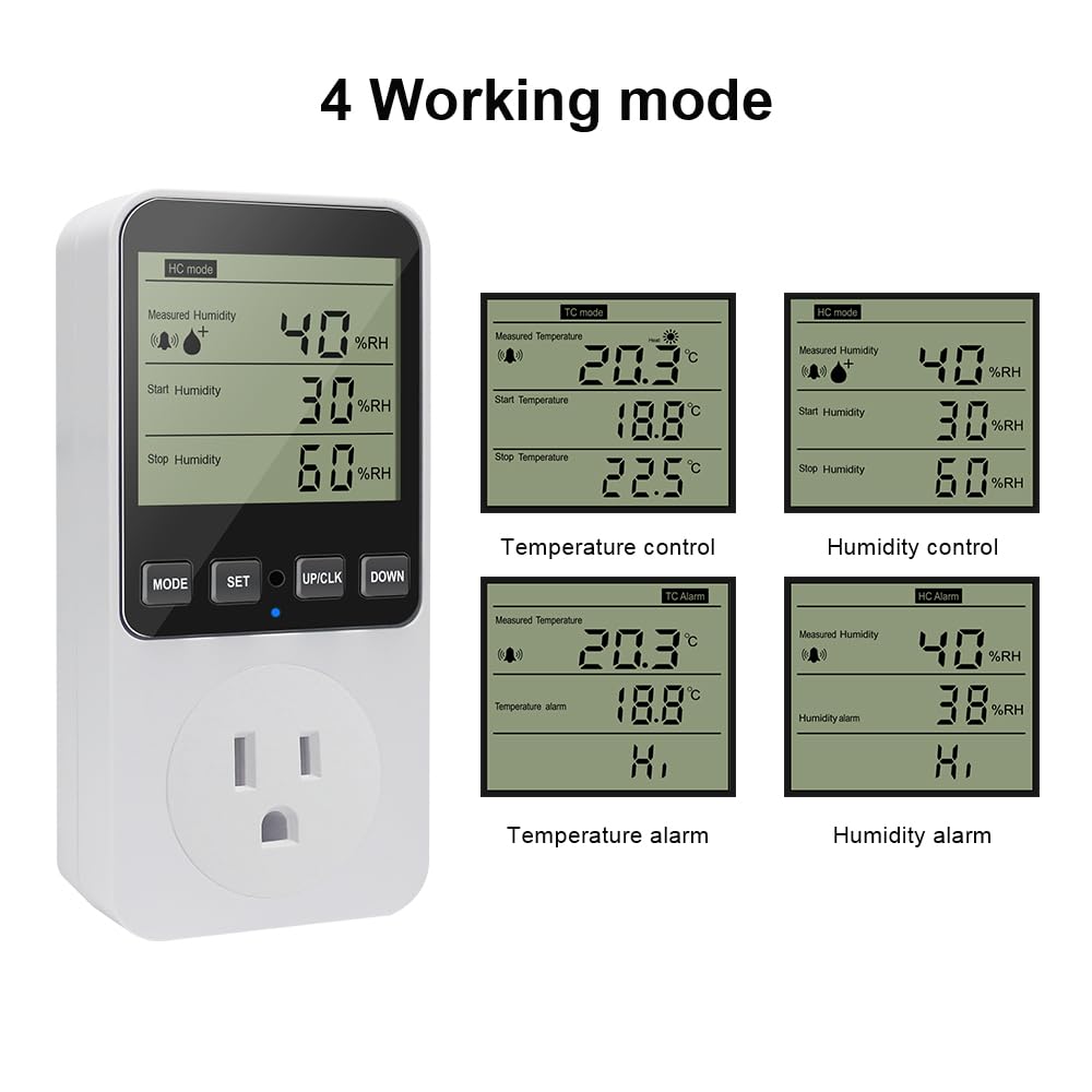 Digital Plug-in Humidity Controller Outlet With Sensor Probe KETOTEK ...