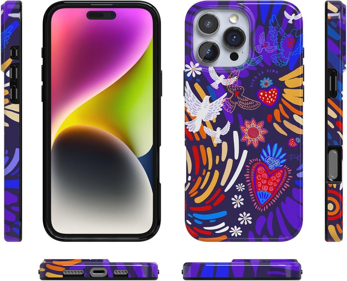 Casely iPhone 16 Pro Case | Viva La Vida | Frida Kahlo Collage | Compatible with MagSafe | Classic Ultra Slim Design