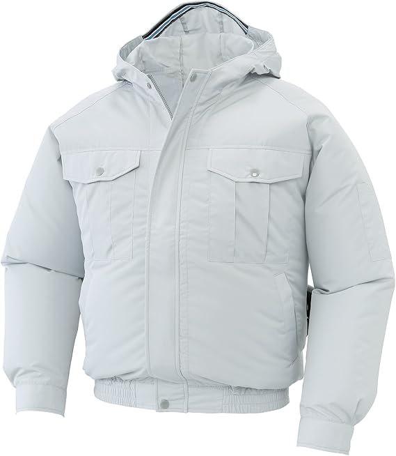 空調風神服 フード付長袖ブルゾン チャコール M 服地のみ 取寄品 サンエス Ku 69 M 柔らかい