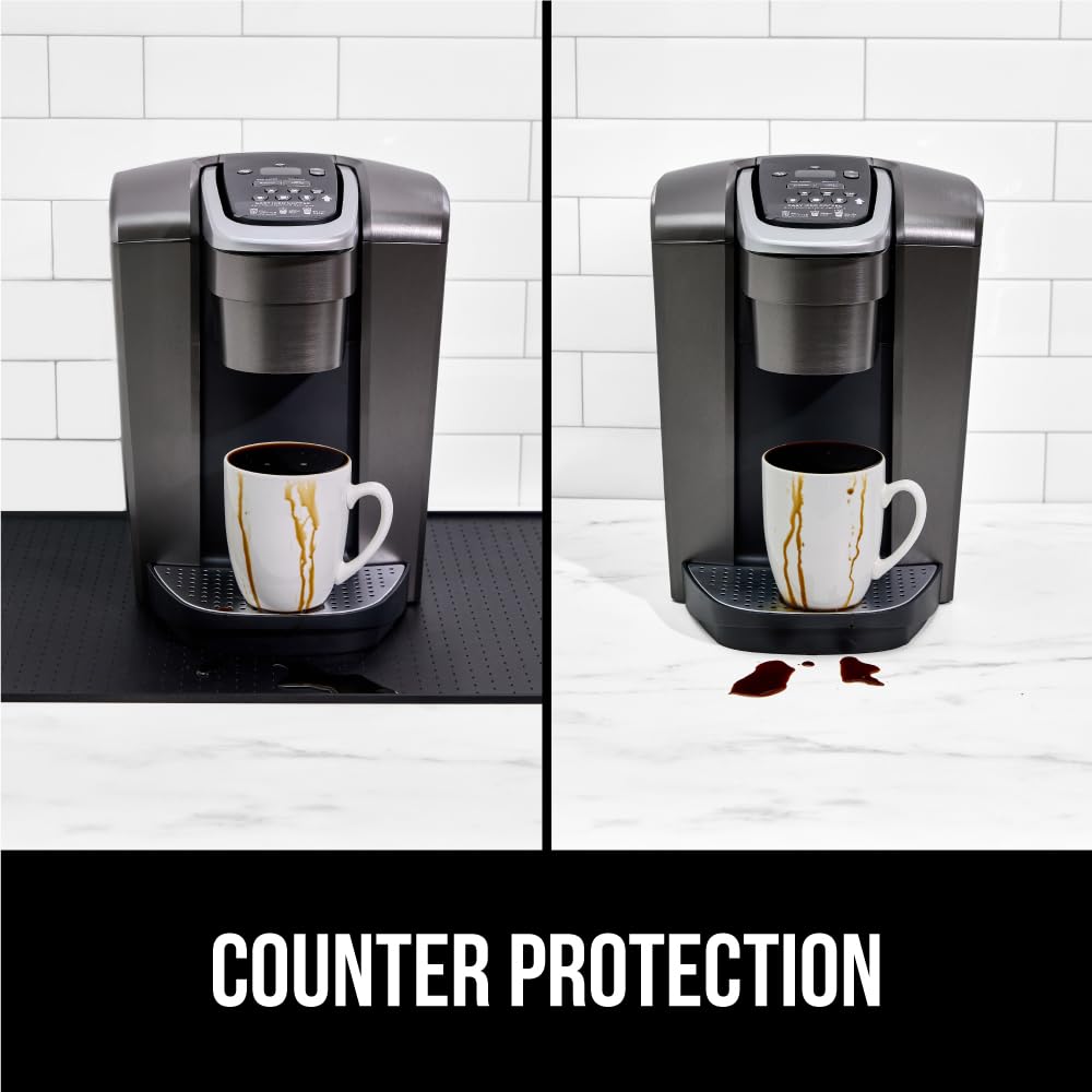 GORILLA GRIP Tappetino da caffè in silicone, 45 x 71 cm, accessori per bar espresso, impermeabile, resistente al calore, tappetino per asciugare i piatti, rimane in posizione sul bancone della cucina