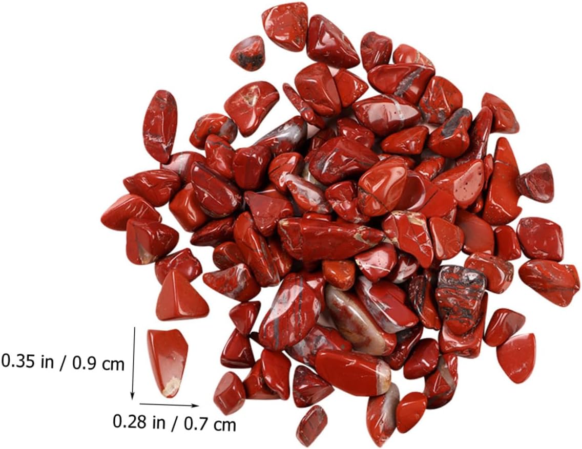 VILLCASE Red Jasper Aquarium Gravel Decorative Rocks 7-9mm Natural Fish Tank Stones 2lb Bulk Terrarium Pebbles for Aquatic Pet Tank Decoration