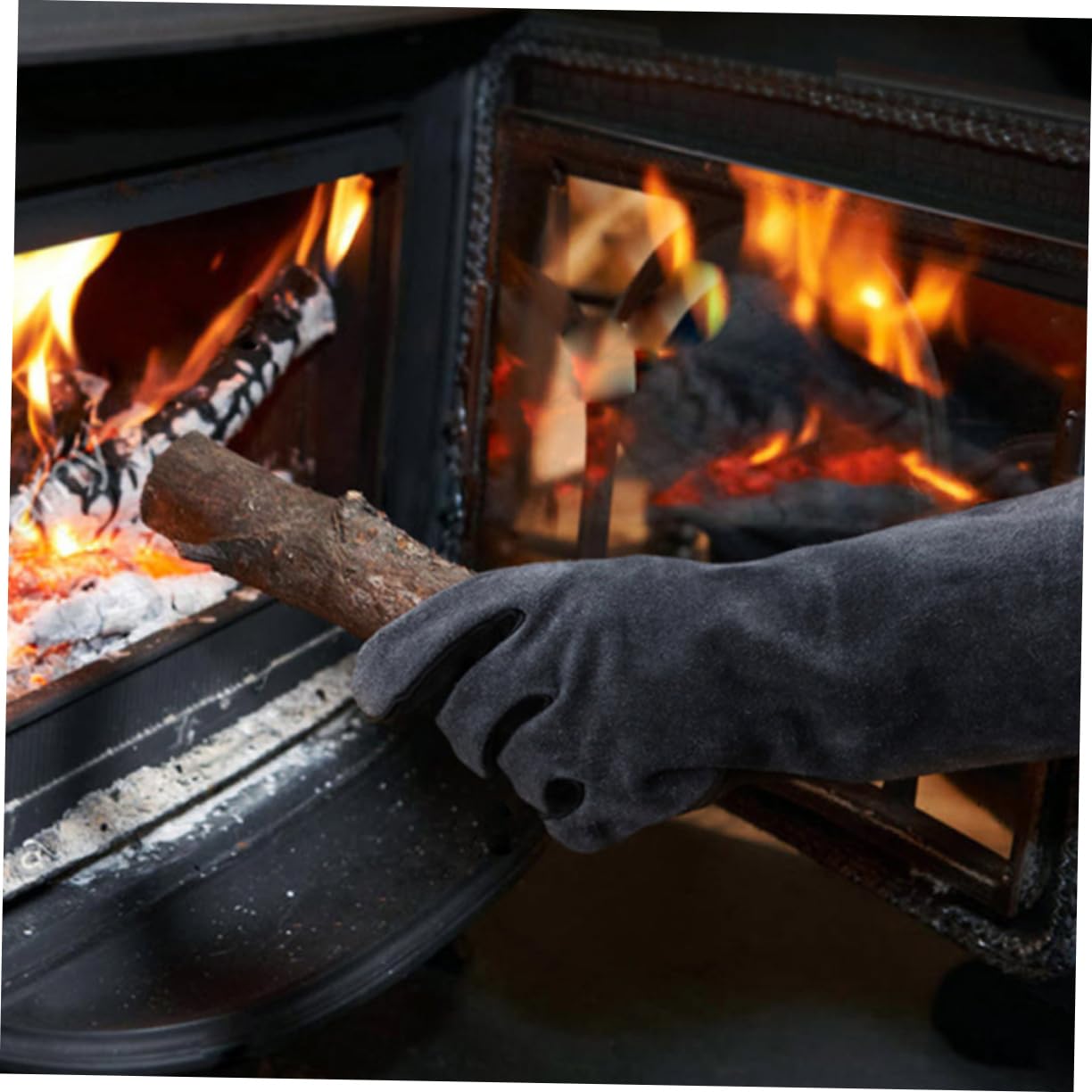 Cabilock Guantes De Barbacoa De Piel Guantes De Cocina Ignífugos De En y para Uso Al Aire Protección En Parrillas y Hornos