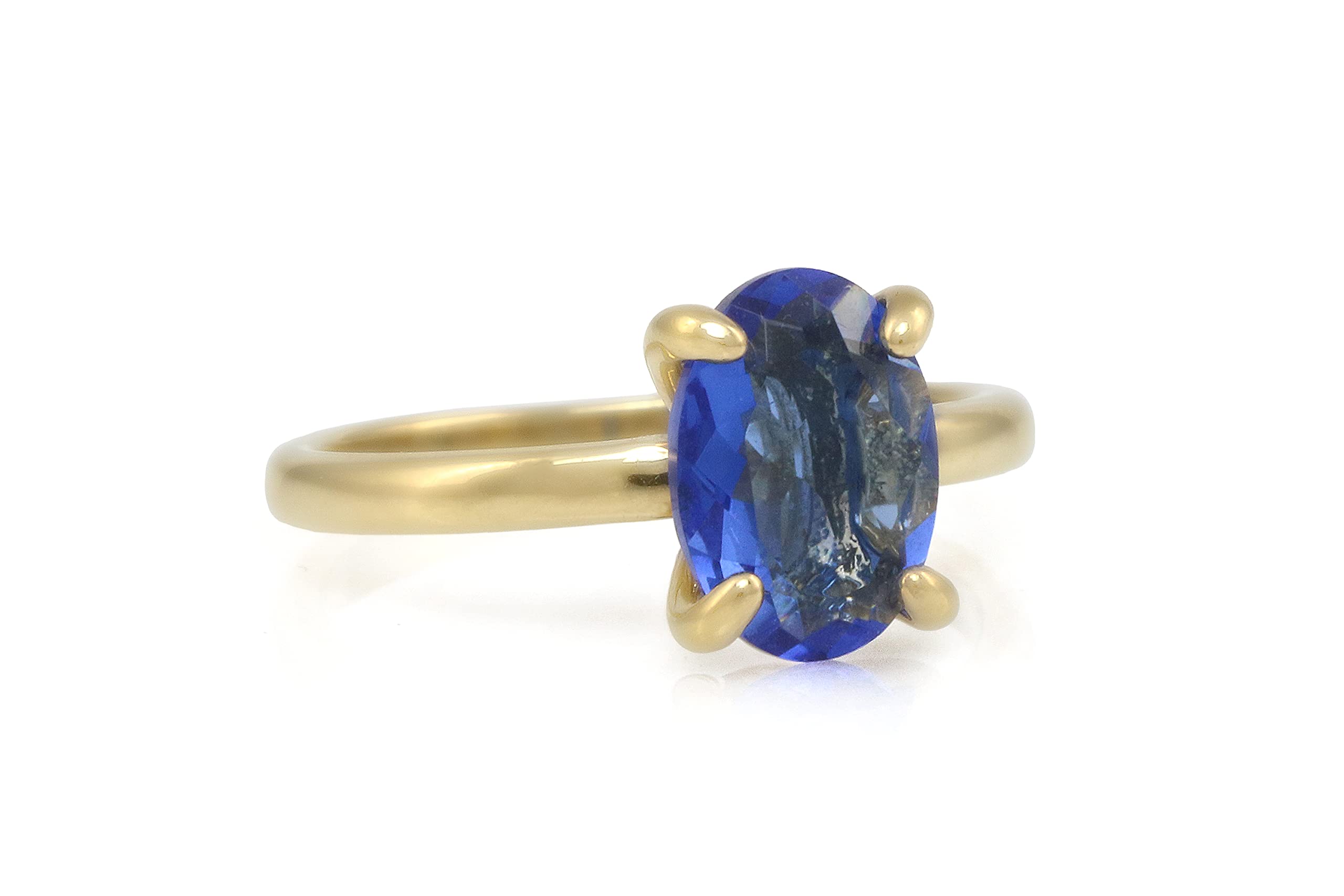 Delicado Anillo de Zafiro Azul - Anillos de Compromiso para Mujeres Hechos a Mano, Anillos de Boda, Anillos de Moda - Anillos Ovalados Clásicos - Anillo de Zafiro de Nacimiento de Septiembre
