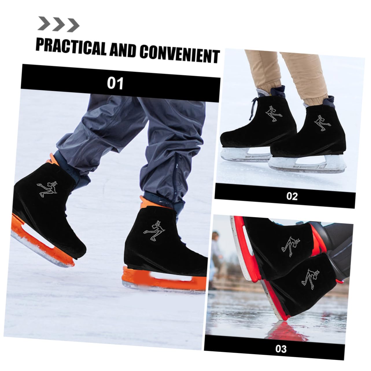 Toyvian Coperture per Ghiaccio Elastiche Protezione per Scarpe Pattinaggio per Hockey e Pattinaggio