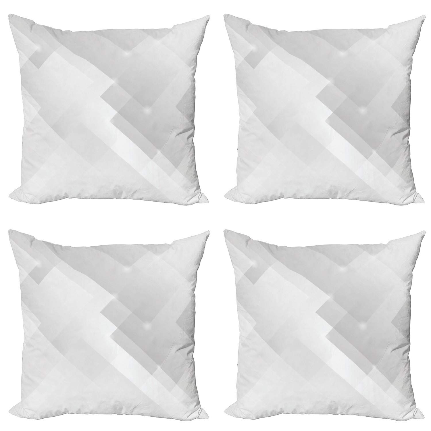 ABAKUHAUS Azteco Federe Cuscini Set di 4, Perù Folk Pastello Motivi, Stampa Digitale Fronte-Retro con Accento Moderno, 50 cm x 50 cm, Multicolore