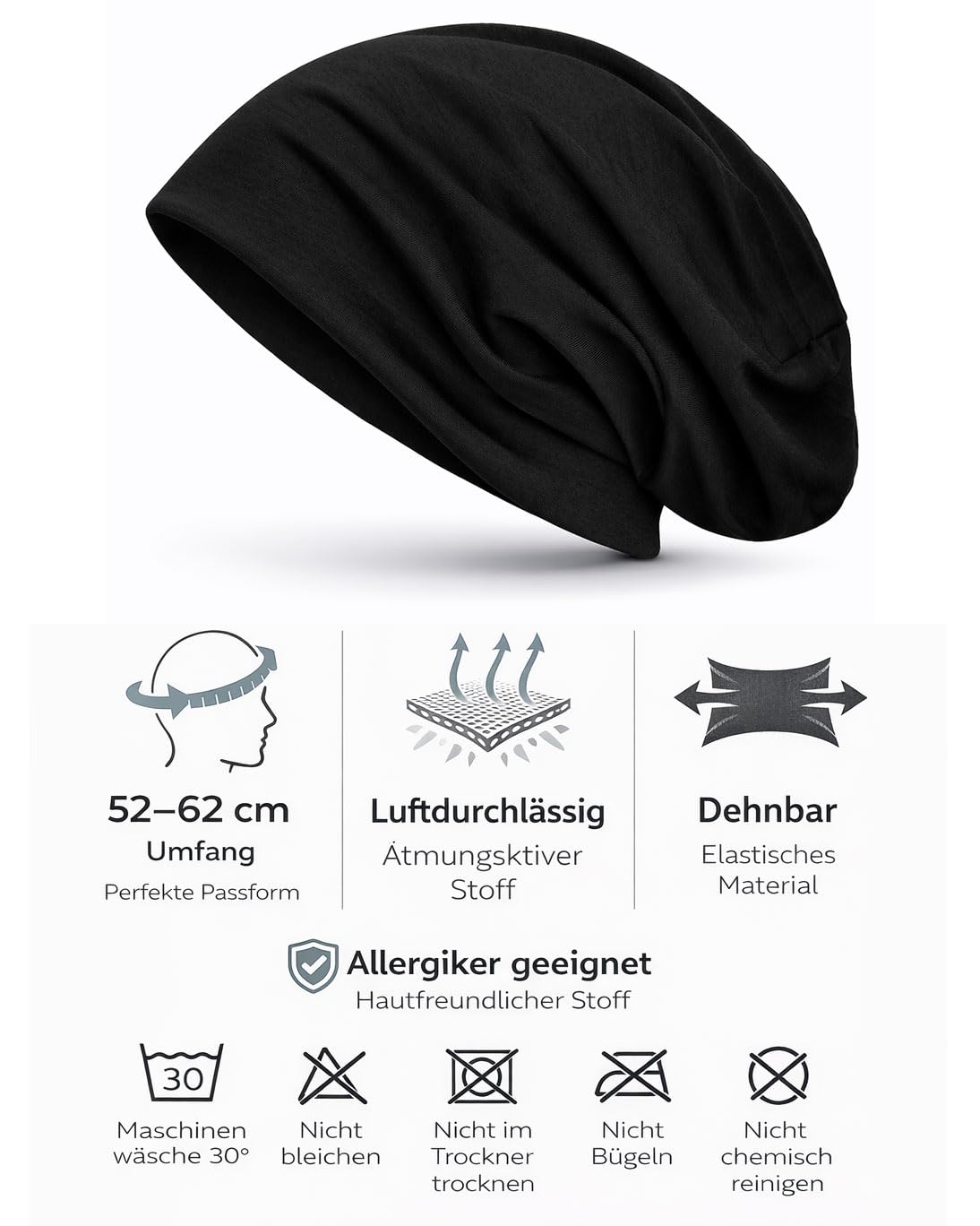 Slouch Bonnet Style 3 en jersey Unisex fin et léger