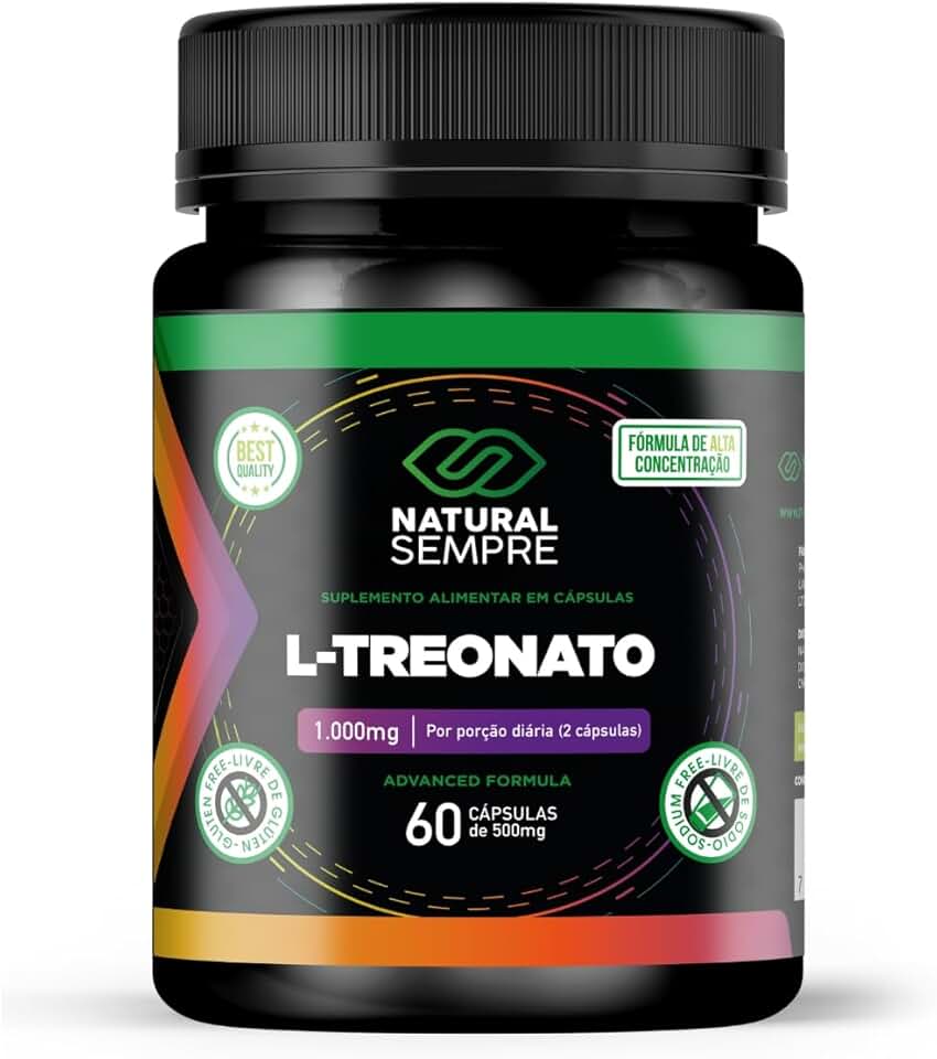 Magnesio L - Treonato 1000mg 60 capsulas 100% Puro Natural Sempre