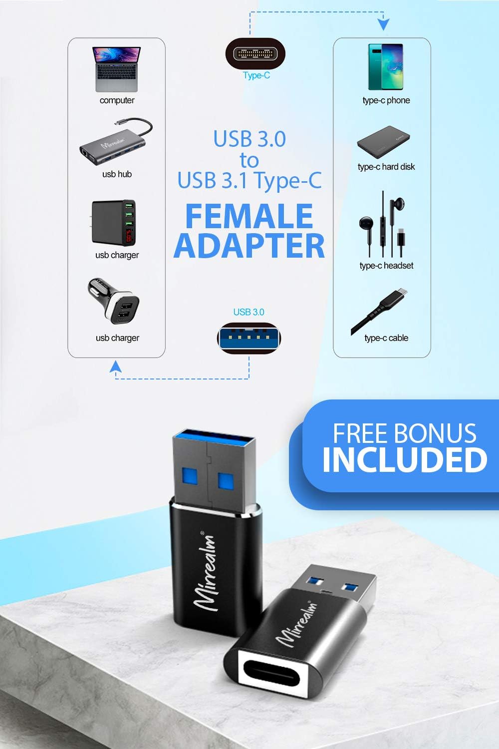 Super Sale 🛒 Mirrealm USB C Docking Station - Laptop USB-C Hub Docking Station Bundle with USB C Female to USB Male Adapter – 11 in 1 Triple Display & Multi Compatible with MacBook - Multifunction Windows Support