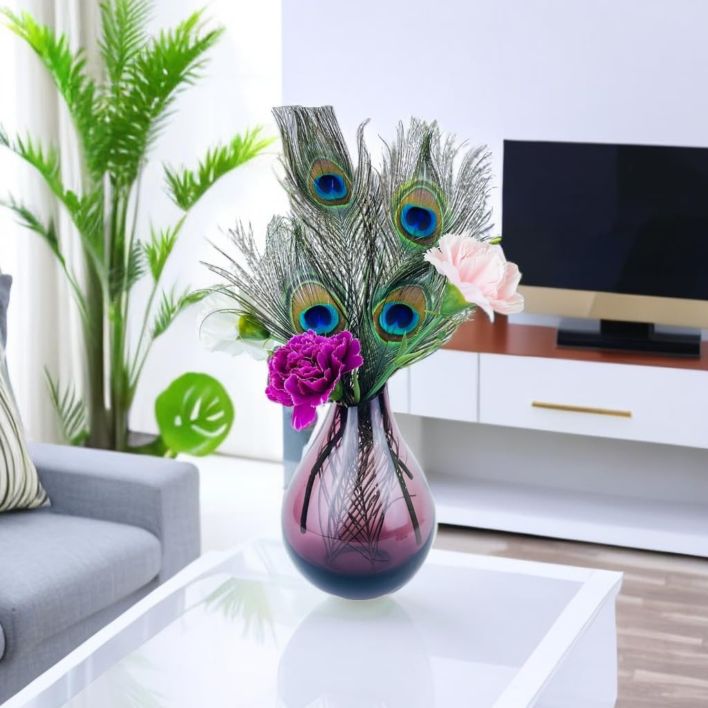 Peacock Feather -20Pcs 15-19in (40-50 cm), Bulk Natural Long Peacock Feathers for Crafts or Vase or Party Decorations.