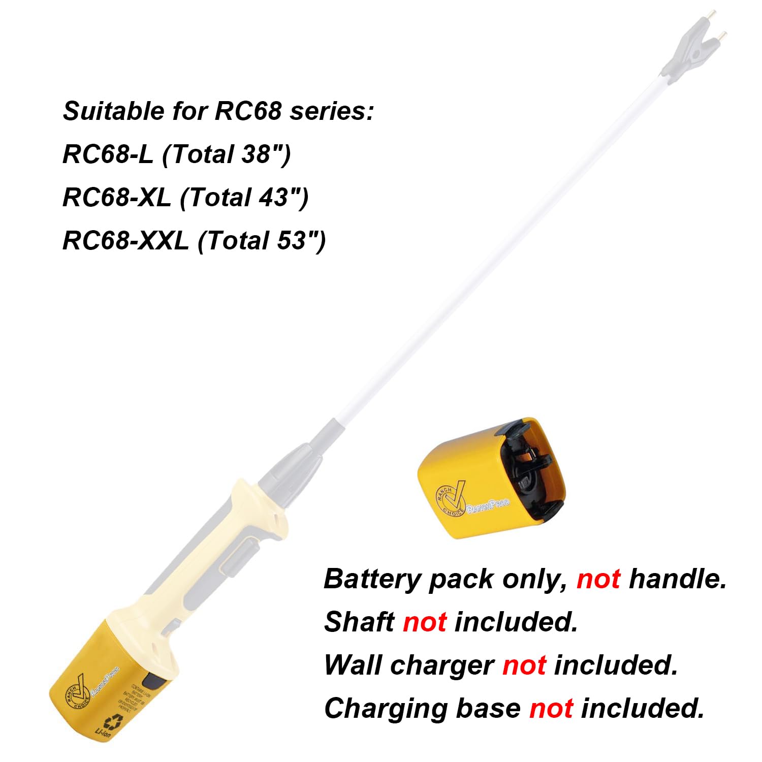 Battery Pack Replacement for Item RC68 Series Livestock Prod