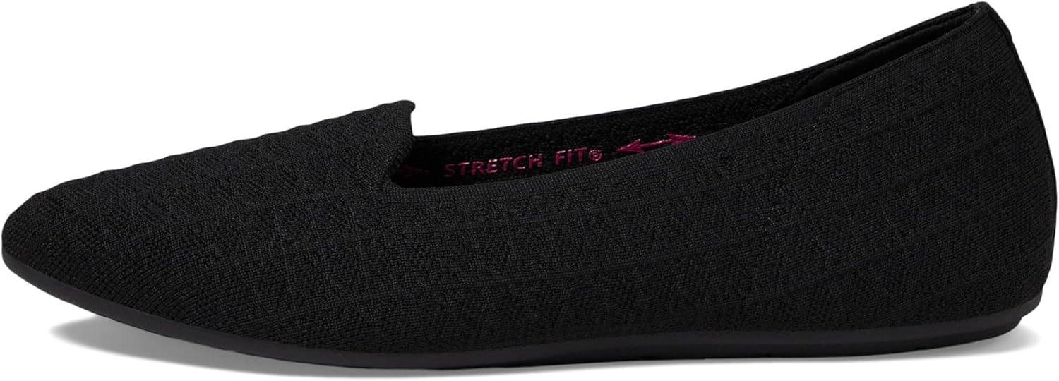 SKECHERS Women's Cleo 2.0-Look at You Ballet Flat, Black, 8