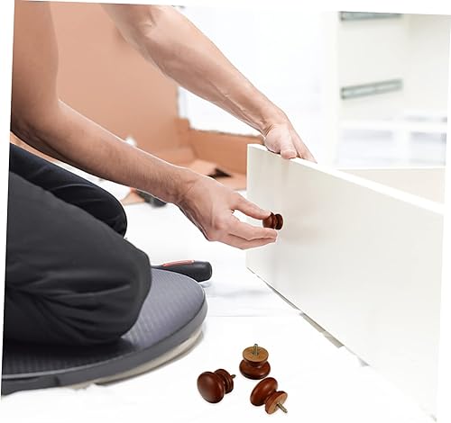 Miniatura 4 de DOITOOL 8 piezas de mango de madera maciza autorroscante, mini tocador de cocina, perillas de puerta de armario de cocina, pomos de cajón de