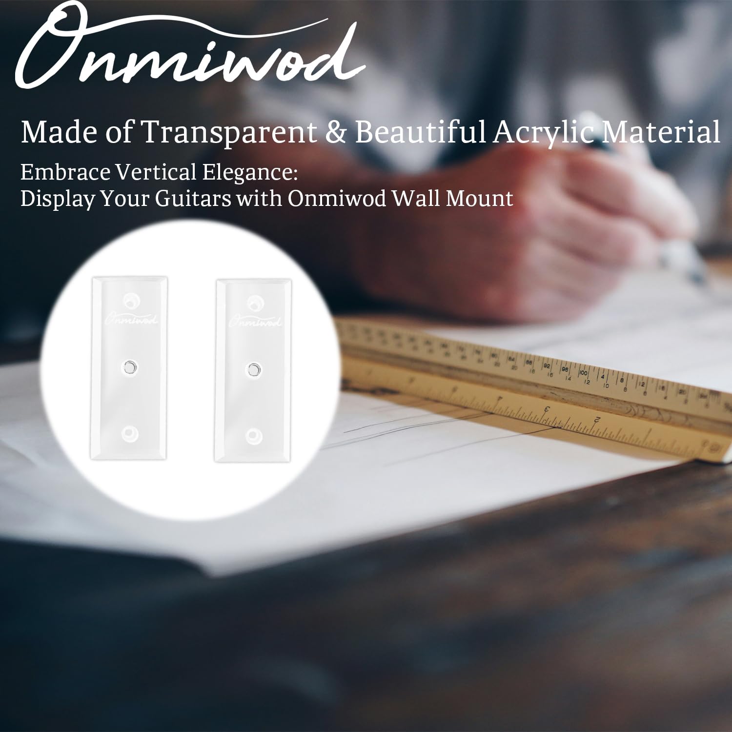 Onmiwod Soporte de pared acrílico para guitarra, soporte de pared de guitarra en forma de U, soporte de pared para guitarra acústica, guitarra eléctrica, banjo, bajo, para guitarristas y hombres