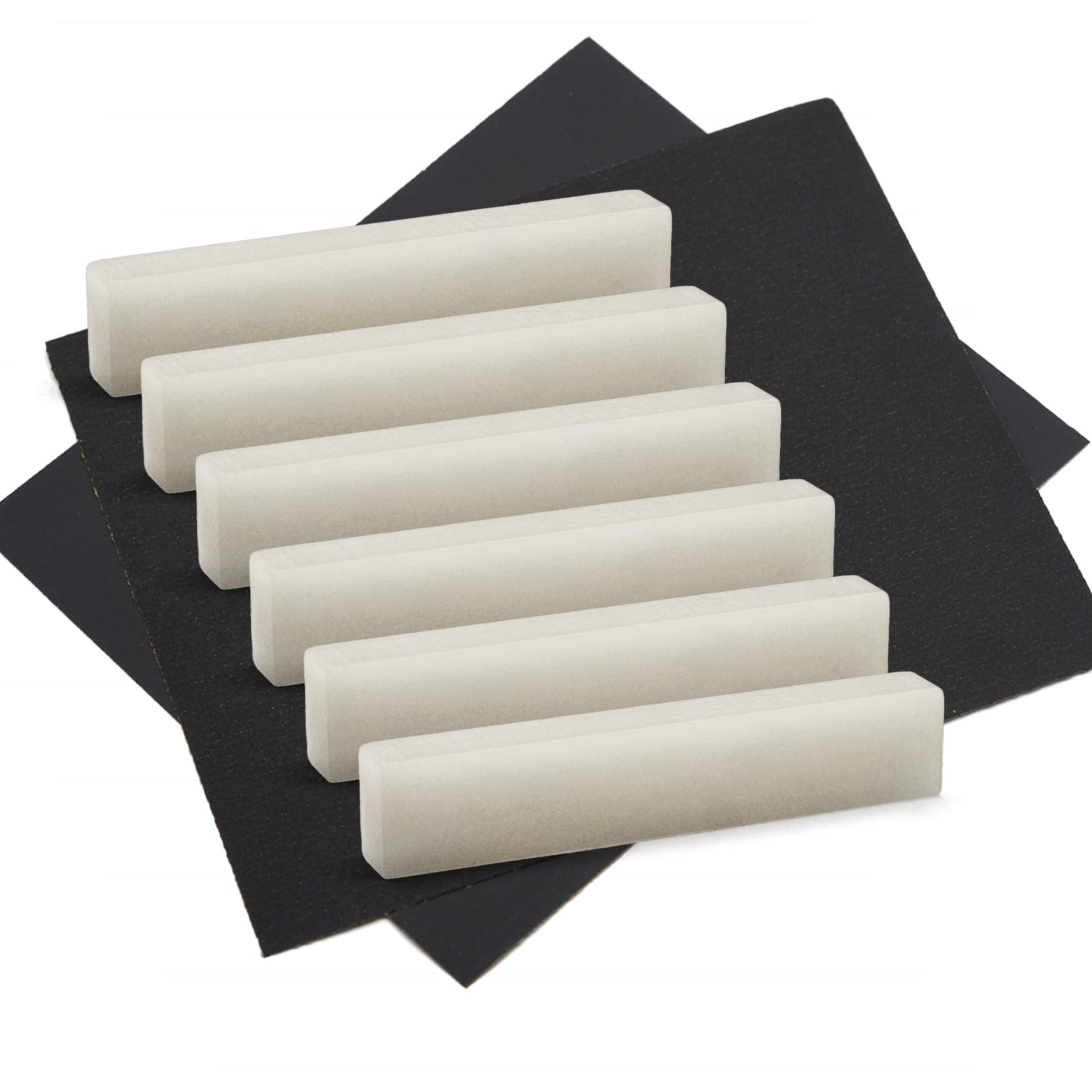 SAPHUE 6Pcs Bone Guitar Nuts Blank For Electric Bass Acoustic Classical Guitar Mandolin Banjo Ukulele DIY(6Pcs Nut)