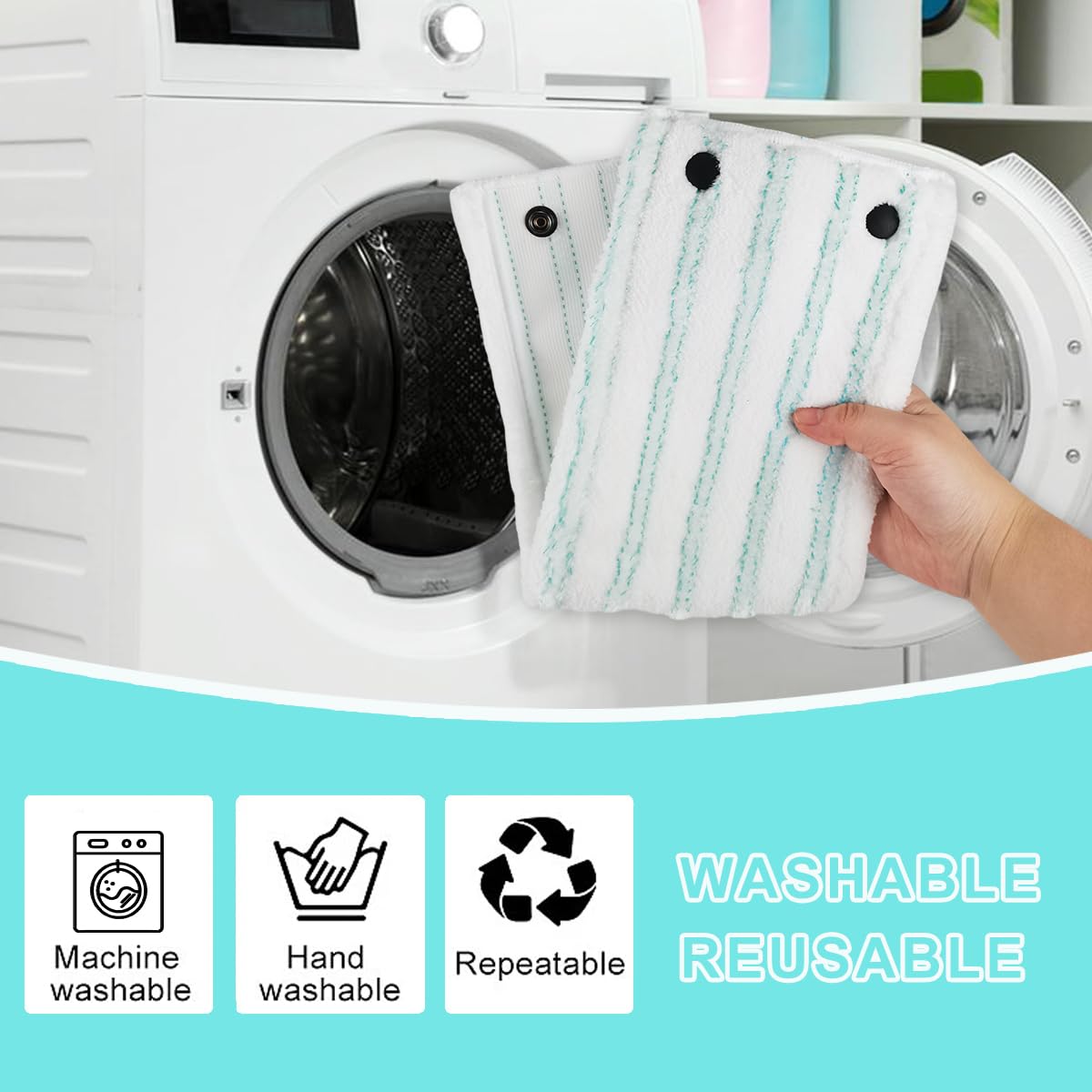 2 Pièces Serpillères De Rechange Leifheit Clean Twist M Micro Duo - Microfibre 33x15cm Pour Tous Sols