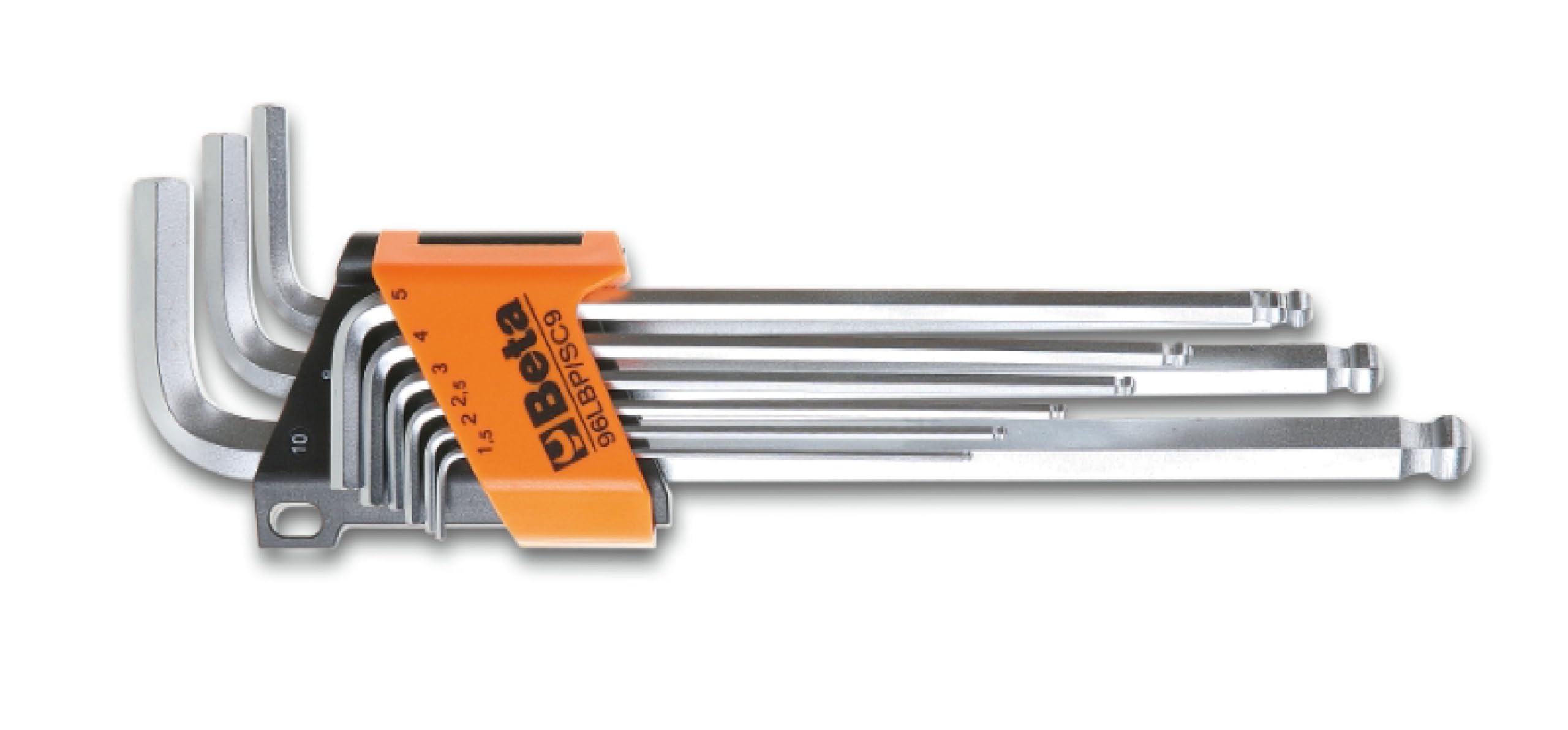 Beta 96LBP/SC9 9 Piece Offset Extra Long Ball End Hexagon Key Set 1.5-10mm Allen