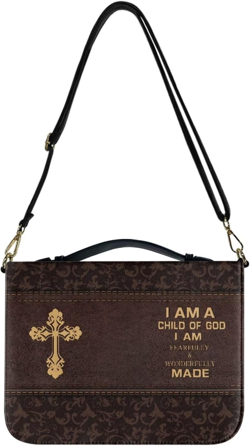 Bible Cover for Women Men Waterproof Crossbody Bag with Handle Tote Bag for Pens, Highlighters M-2XL