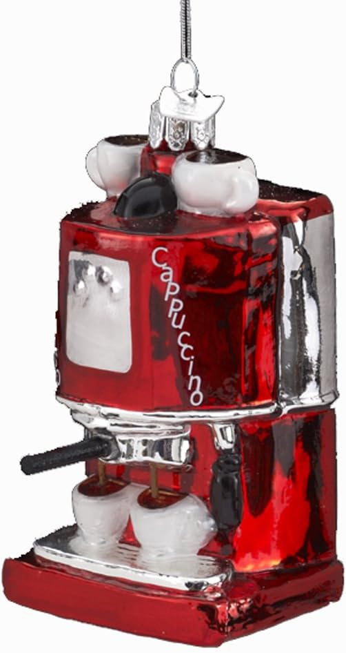 Noble Gems Kurt Adler 4-Inch Glass Espresso/Cappuccino Machine Ornament