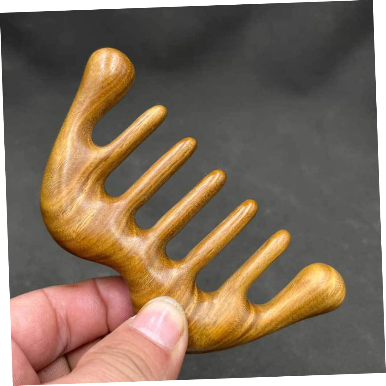 Yardenfun Peine de Masaje de Cabeza de Madera de Sándalo Ligero y Fácil de Usar, Herramienta Antiestática Cuidado del Cuero Cabelludo y Relajación Diaria