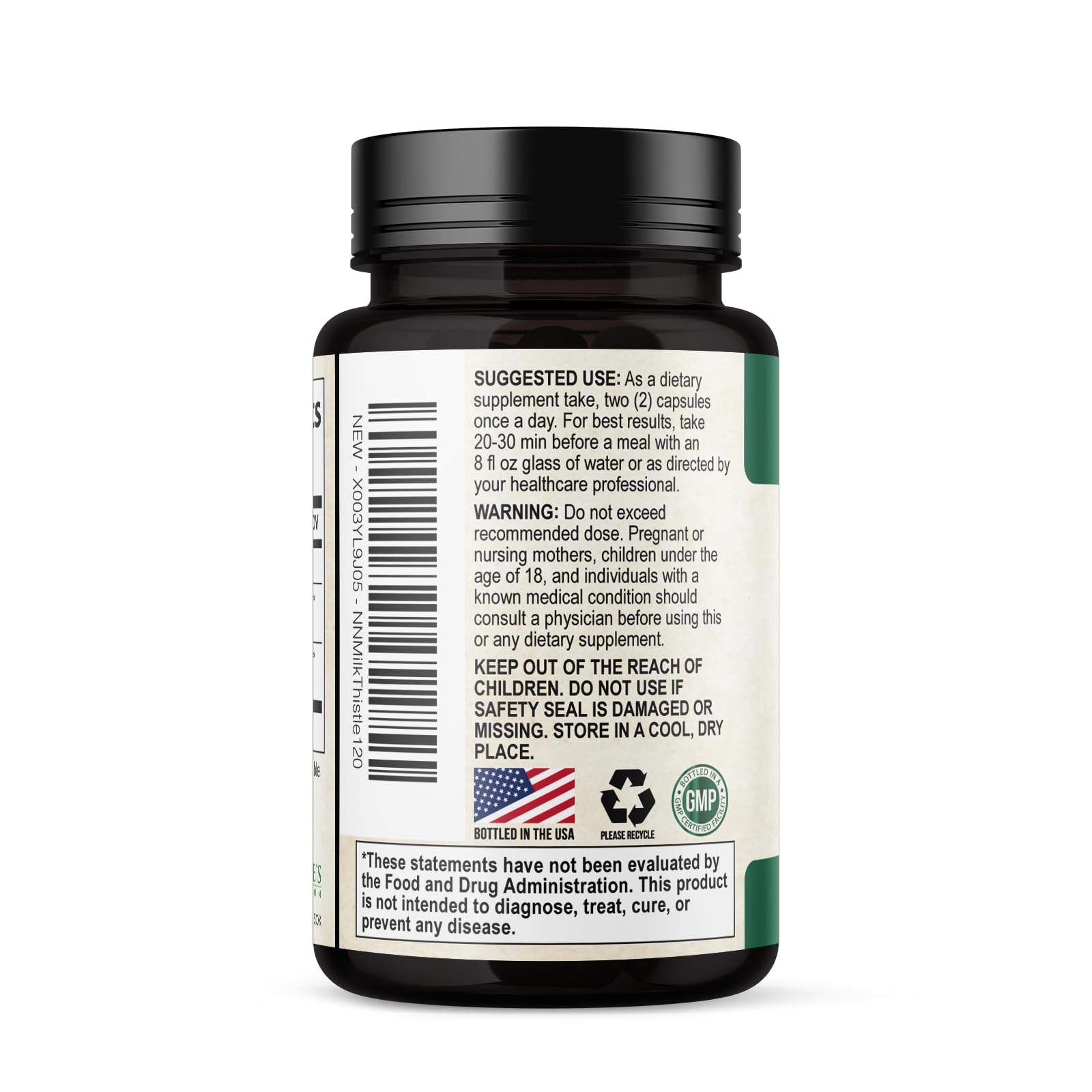 Milk Thistle Supplement - Powerful Liver Cleanse Detox & Repair Formula - Milk Thistle with Silymarin Marianum & Dandelion Extract - Natural Herbal Liver Health Complex - Made in USA - 120 Capsules — Amazon image 8