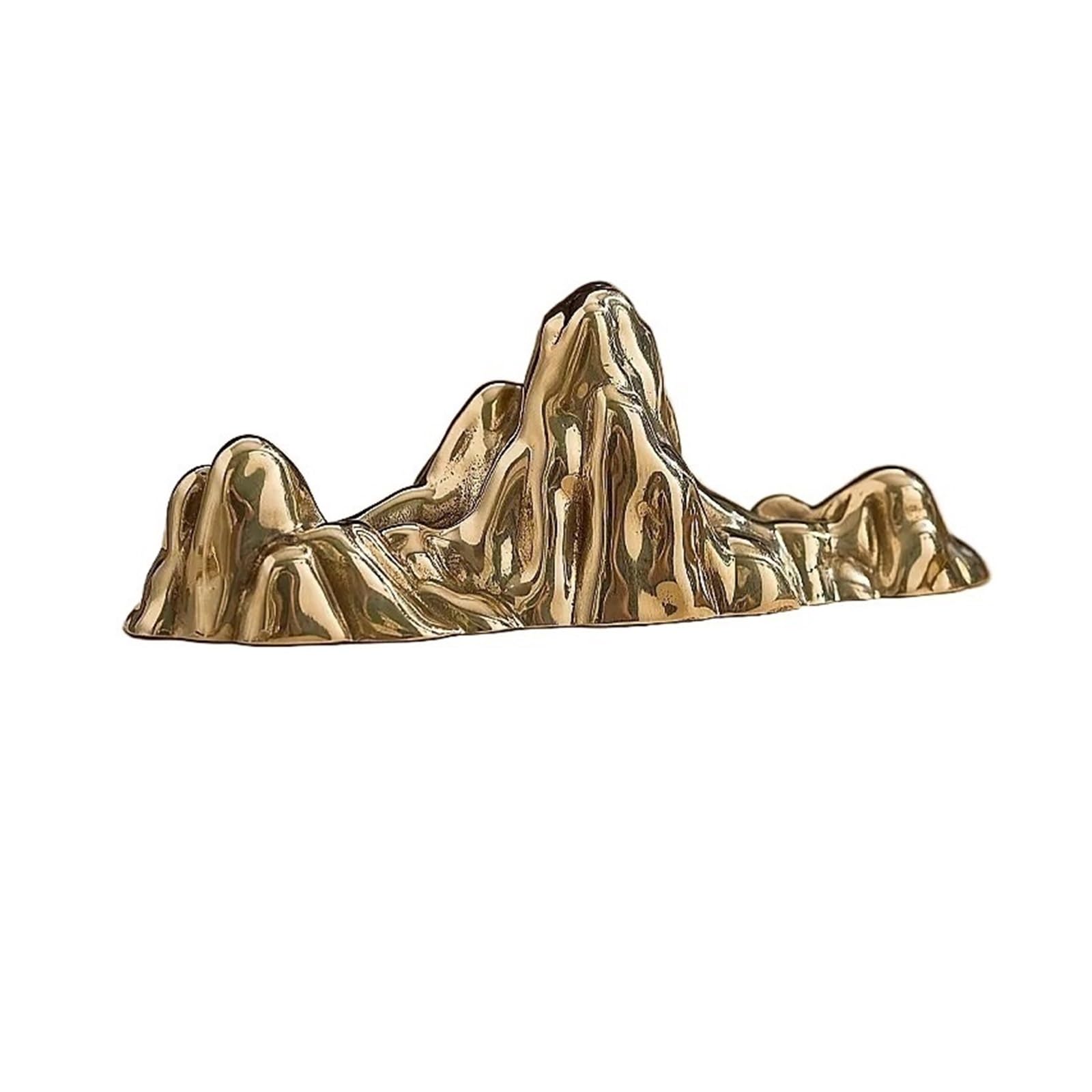Supporto per bacchette, per casa, ristorante, in ottone massiccio, portapenne, fermacarte a forma di montagna, oggetto da scrivania creativo per calligrafia | ColorA