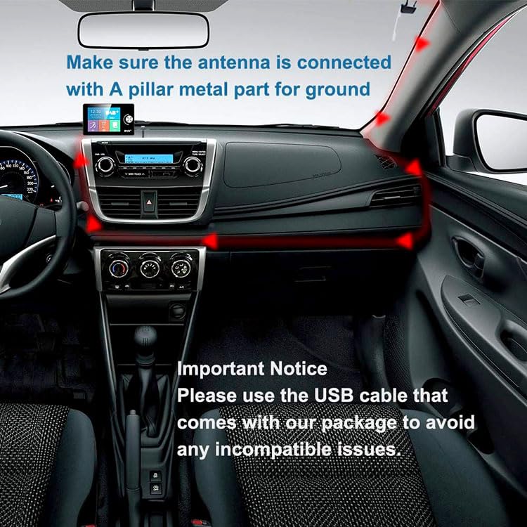 Cyfrowy odbiornik FM Car Europe DAB Plus z wieloma formatami muzycznymi z 2,8-calowym ekranem Mini odbiornik radia samochodowego