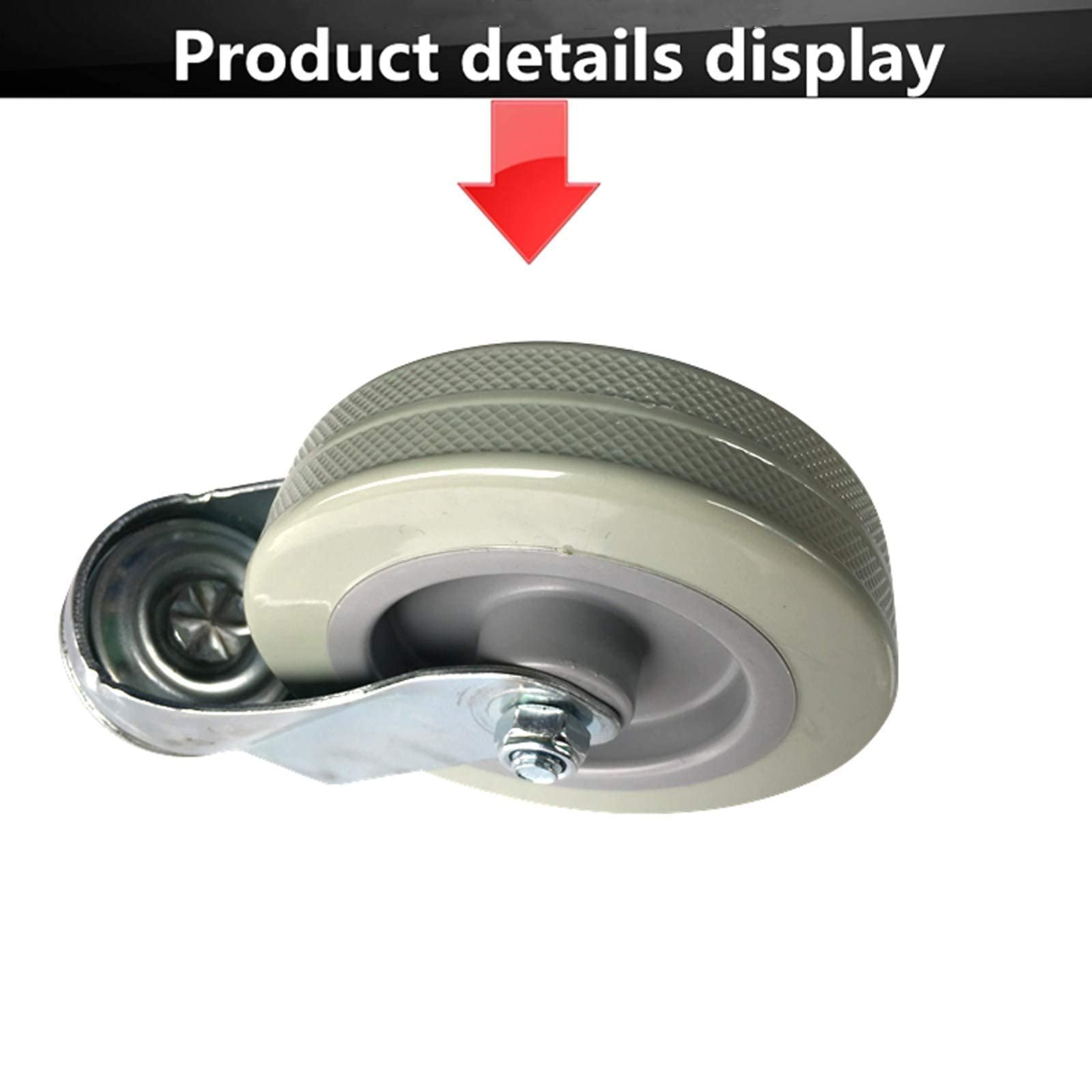 Ruote girevoli Resistenti da 4" - Confezione da 4 Ruote in PU per mobili da Cucina, Hotel, Carrello, banco da Lavoro - Attacco Standard M11x50mm, capacità 210 kg, Mobilità fluida